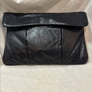Lettise Vintage Navy Blue Leather Clutch